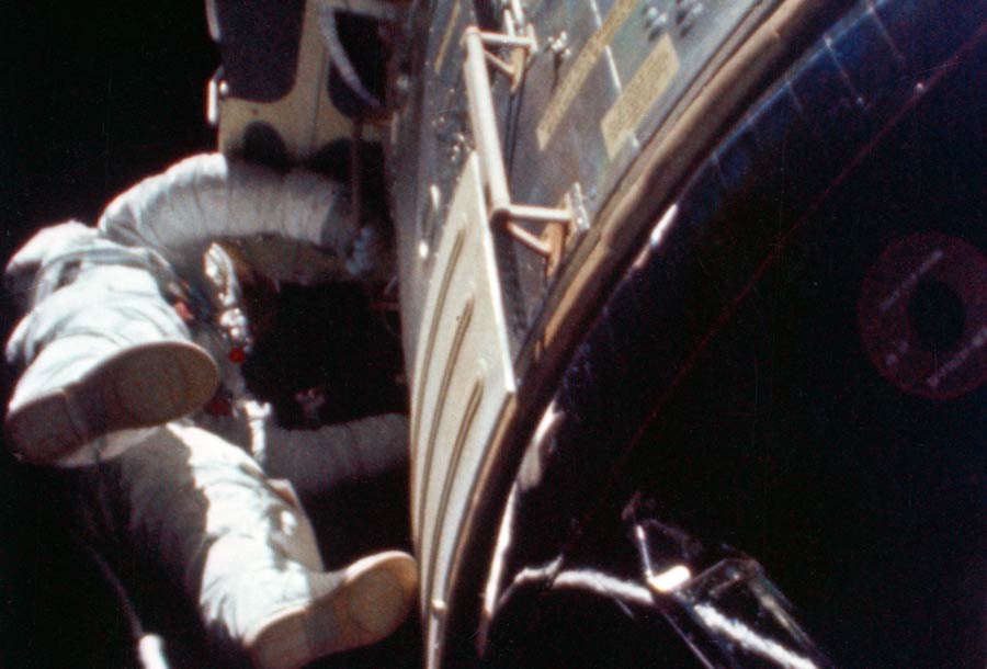 Al Worden conducting the first deep space EVA