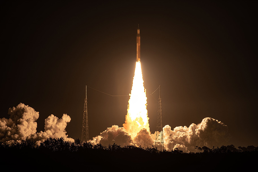 Artemis I Lifting Off From Launch Pad 39B In November 2022