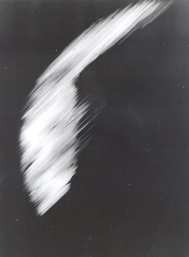 The first satellite image of Earth captured by Explorer 6 on August 14, 1959.