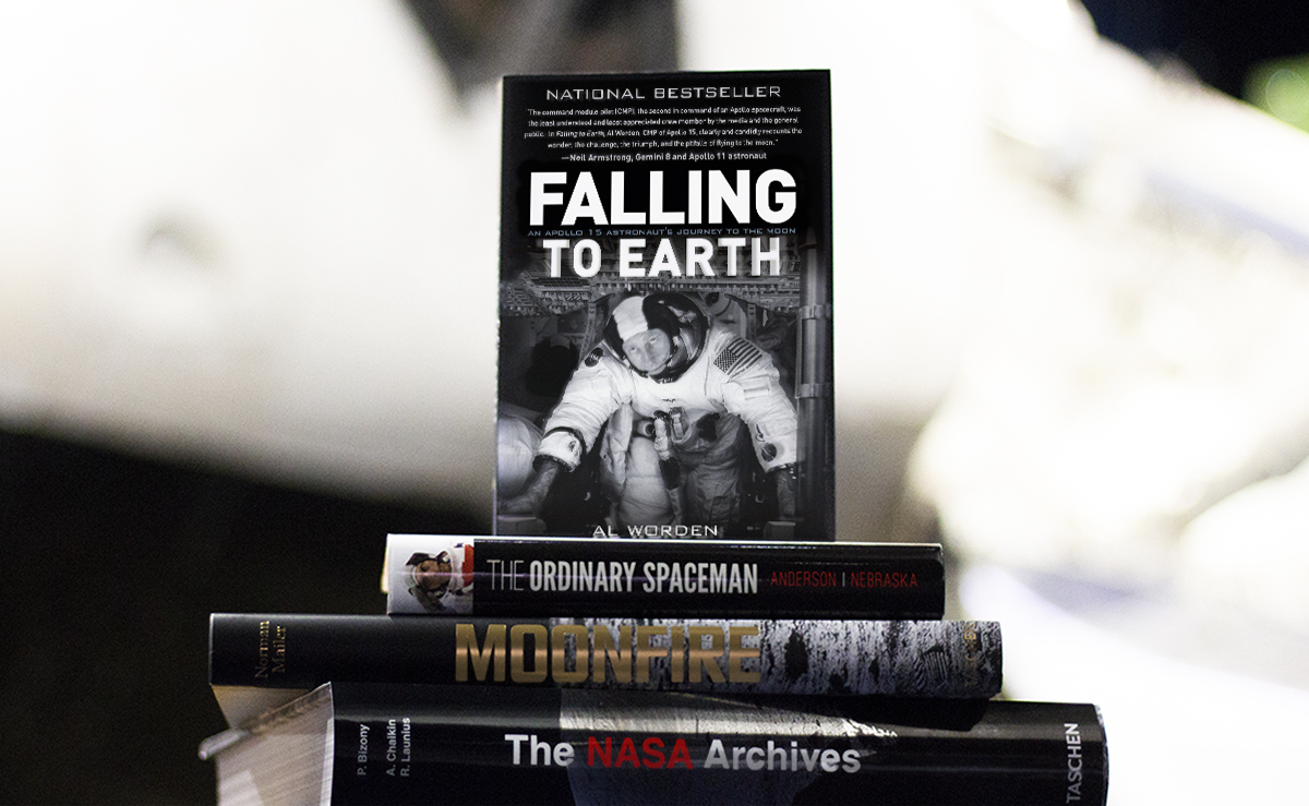 Five books every space enthusiast needs including Falling to Earth by Al Worden.