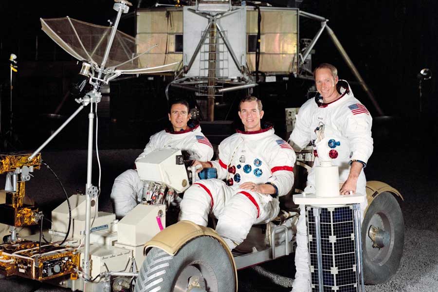 These three astronauts have been named by the National Aeronautics and Space Administration (NASA) as the prime crew men of the Apollo 15 lunar landing mission. They are, left to right, James B. Irwin, lunar module pilot; David R. Scott, commander; and Alfred M. Worden, command module pilot.