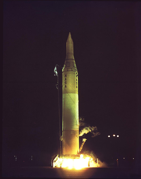 1960 NASA Juno II Rocket Launching Wire Photo