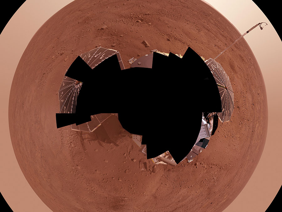 Taken by NASA’s Phoenix Mars Lander, this combines more than 400 images of the Red Planet’s northernmost region. 