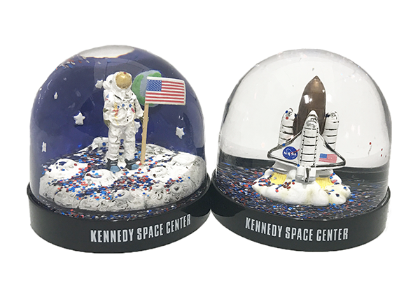 Astronaut and Shuttle snow globes available at the Space Shop