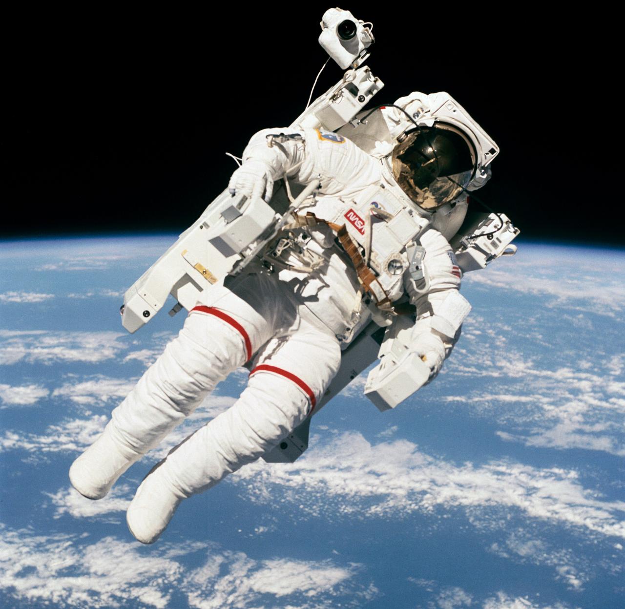 Astronaut Bruce McCandless using the MMU.