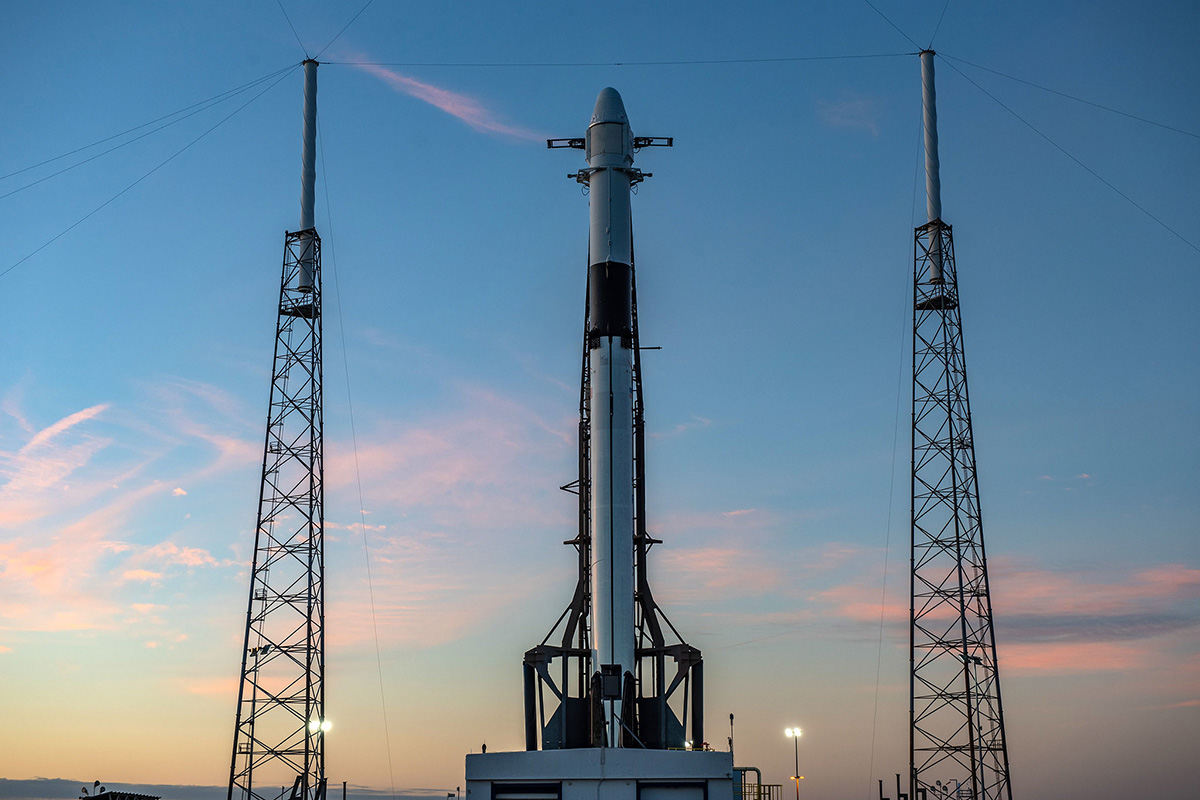 SpaceX CRS-16 rocket sitting on the launch pad