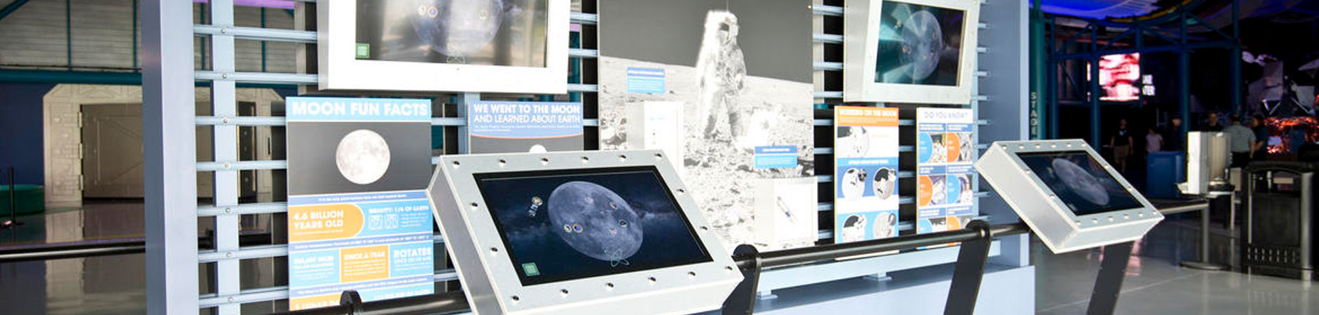 Explore interactive displaying displaying the moon and its six Apollo landing sites.